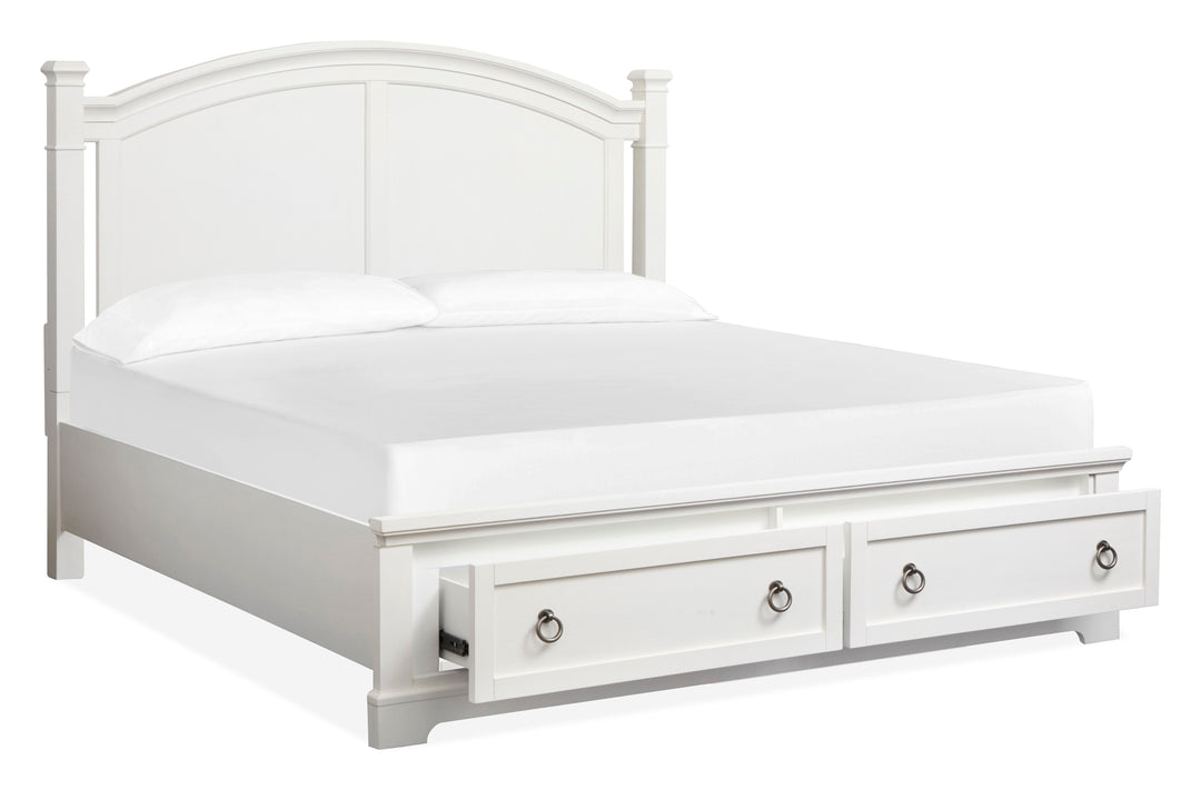 Kingston Whisper White And Cerused Nutmeg Queen Panel Storage Bed - B6407-54A