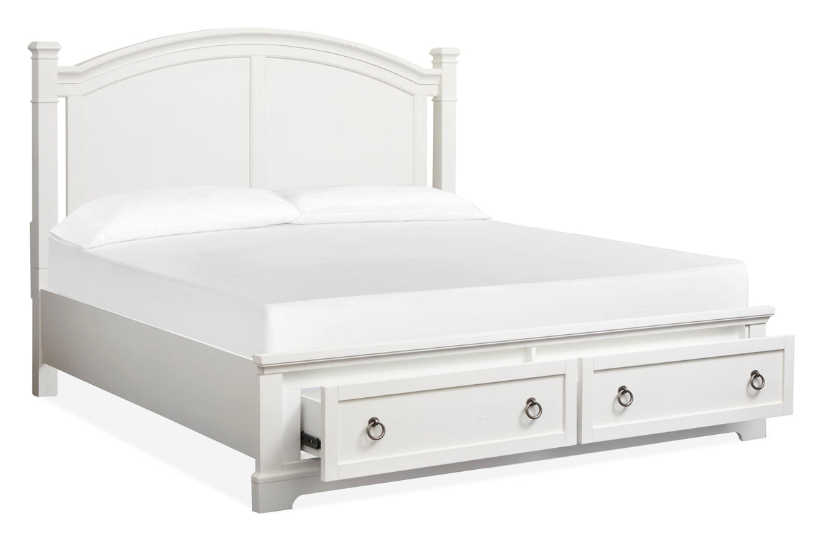Kingston Whisper White And Cerused Nutmeg King Panel Storage Bed - B6407-64A