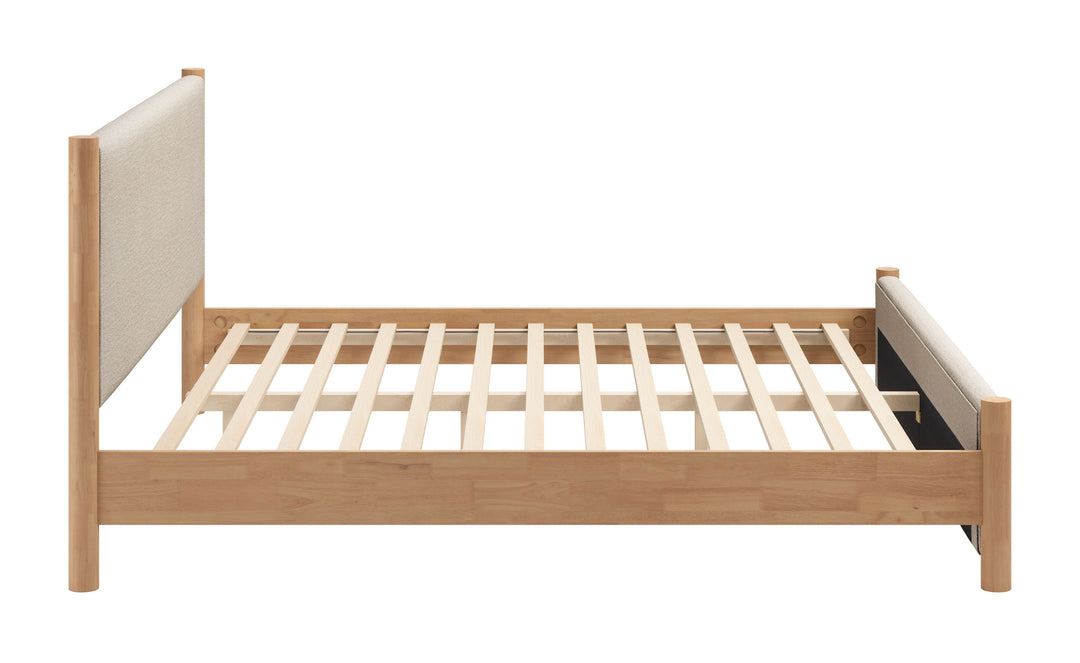 Hadi King Bed Beige & Natural