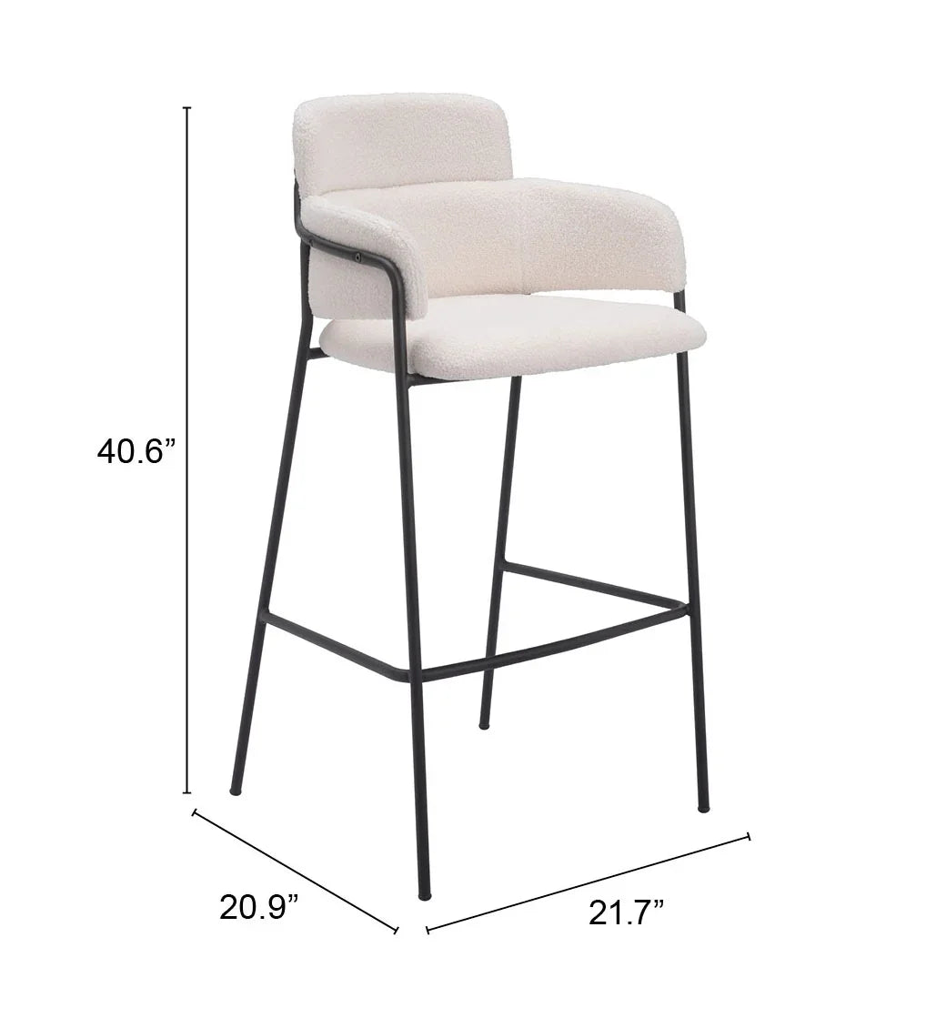 Marcel Barstool (Set of 2) Cream - AmericanHomeFurniture