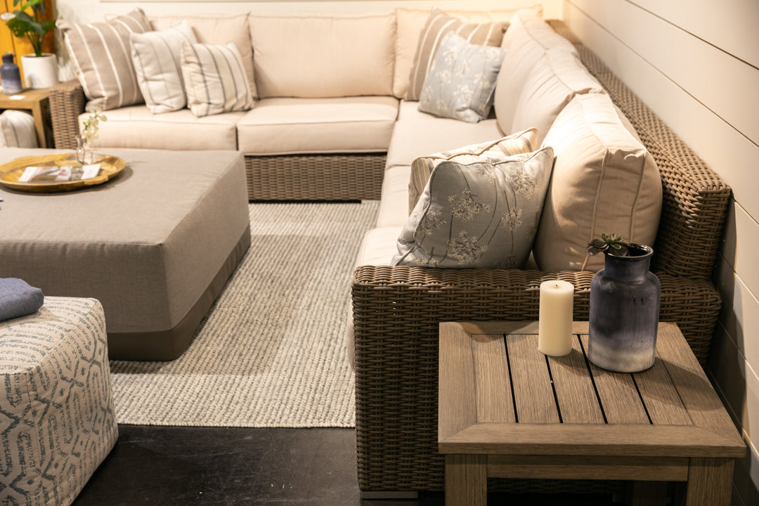 Coronado Sectional in Canvas Skyline w/ Self Welt