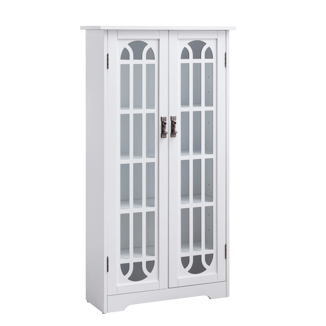 Window Pane Media Cabinet - White - AmericanHomeFurniture