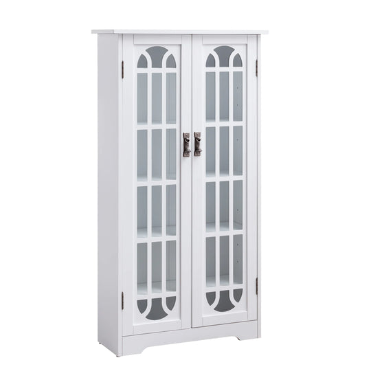 SEI Furniture Window Pane Media Cabinet - White CABINETS