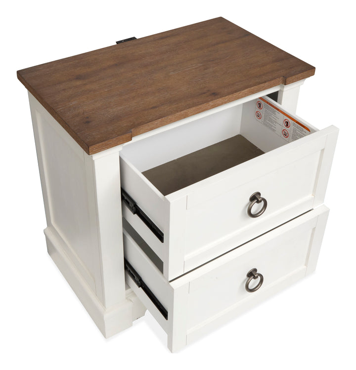 Kingston Whisper White And Cerused Nutmeg Drawer Nightstand - B6407-01