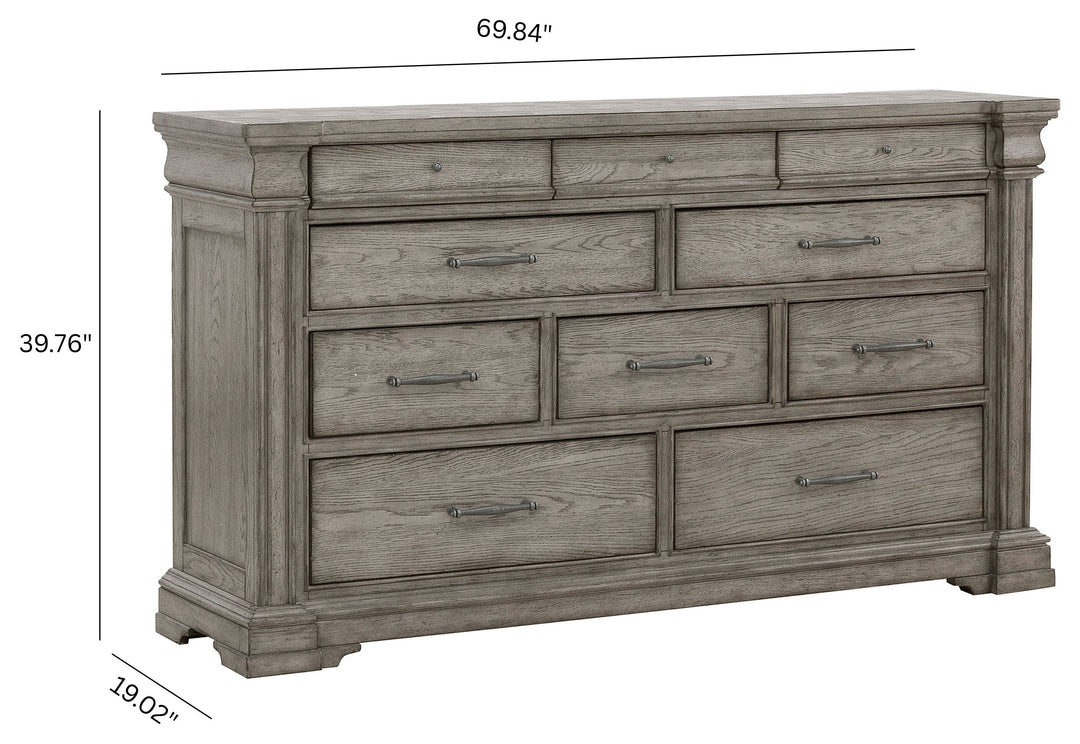 Madison Ridge Heritage Taupe 10 Drawer Dresser - P091100
