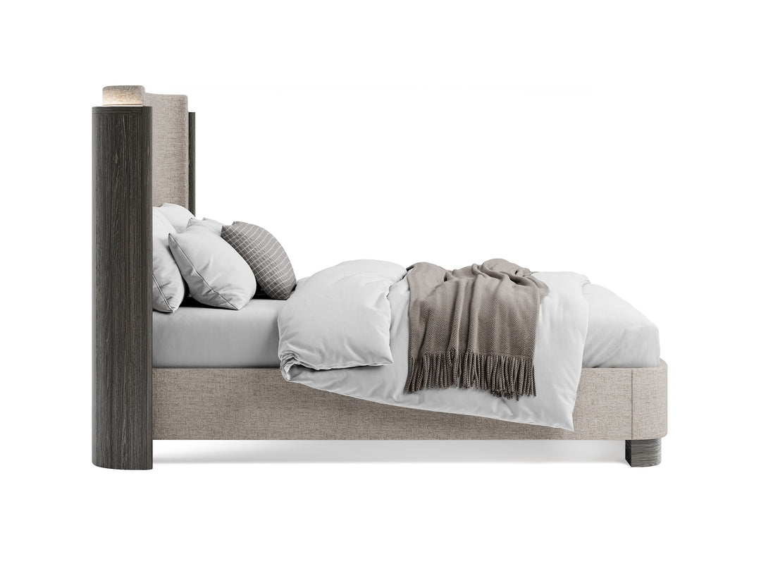 Keaton Black California King Upholstered Panel Bed - B6614-75