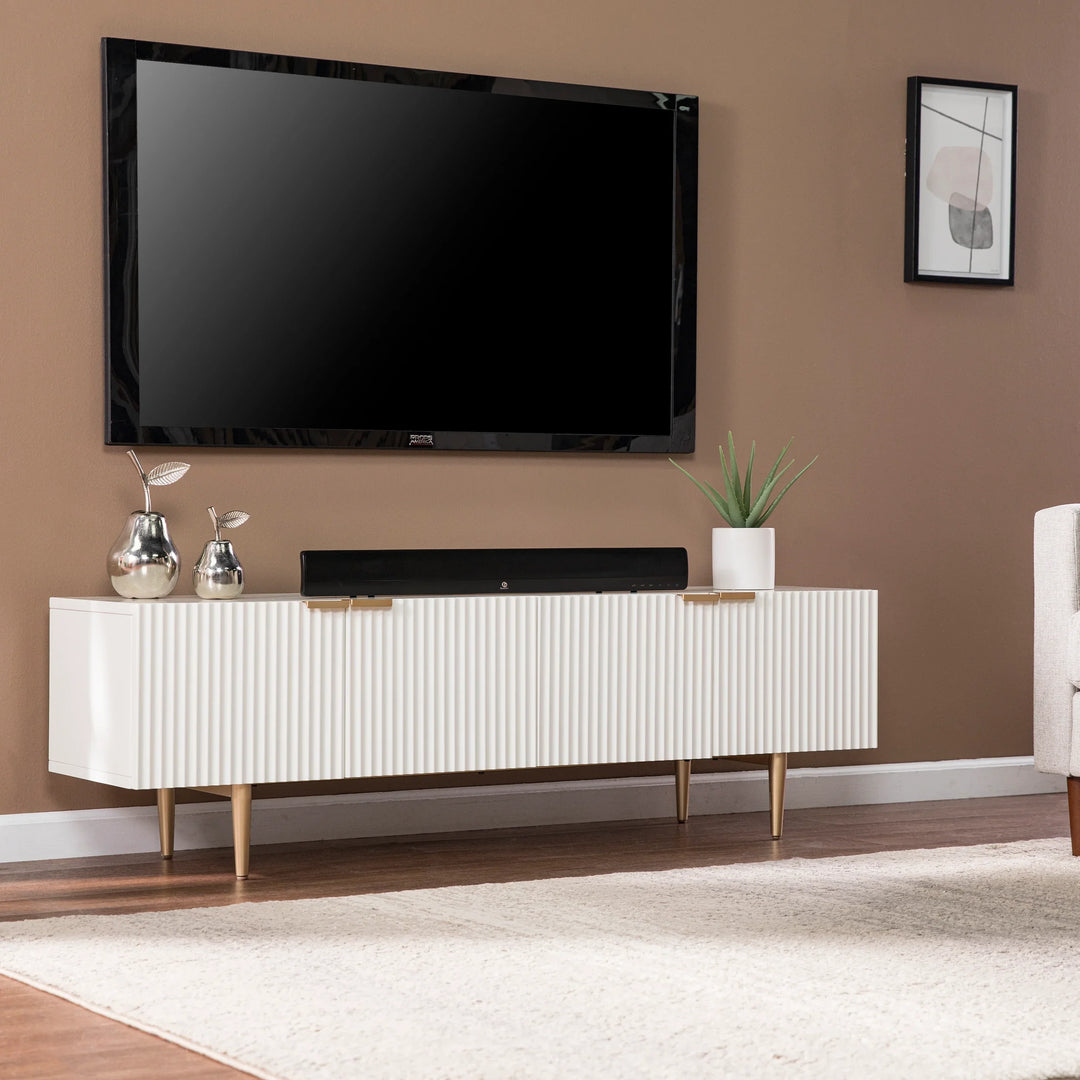 Pilston 4-Door Media Console - AmericanHomeFurniture