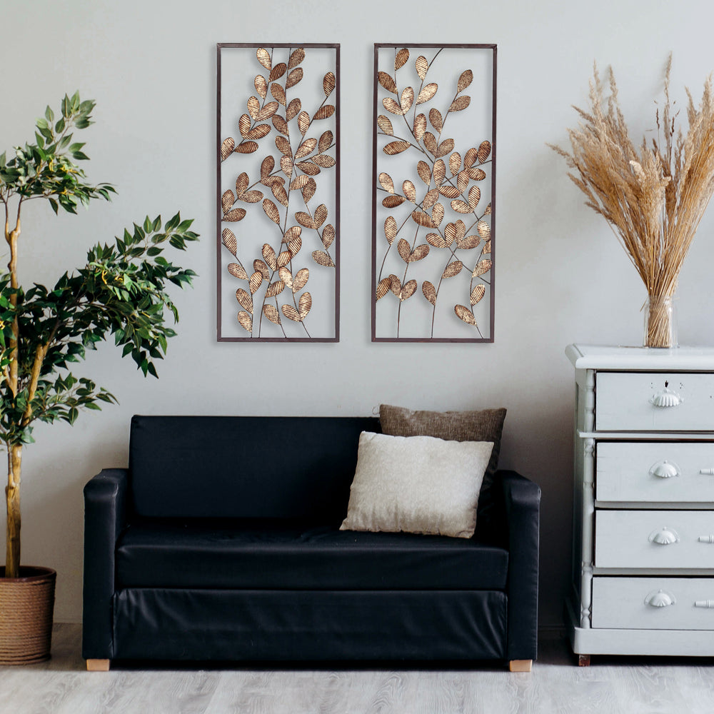 American Home Furniture | SEI Furniture - Binet Gold and Bronze 2-Piece Wall Décor