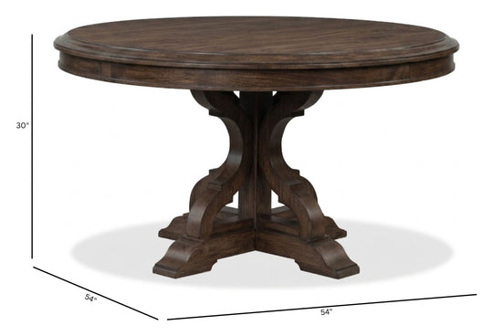 Jubilee Brown 54" Round Dining Table - D6524-24