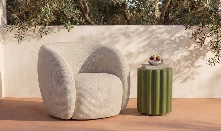 Moe's Home Collection - Rae Outdoor Accent Chair Beige Check - OA-1022-34 | American Home Furniture