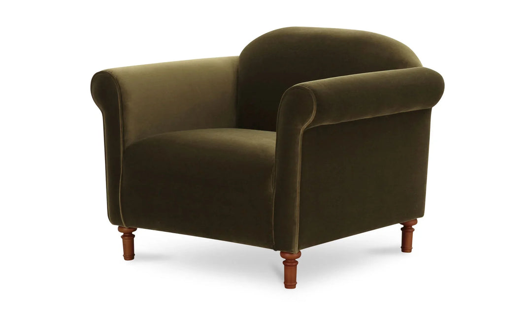 Harmony Accent Chair Dark Green Faux Mohair - AmericanHomeFurniture