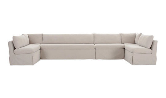 Moe's Home Collection - Fable Slipcover Dining Banquette U-Shape Beige 168In - OA-1066-34 | American Home Furniture