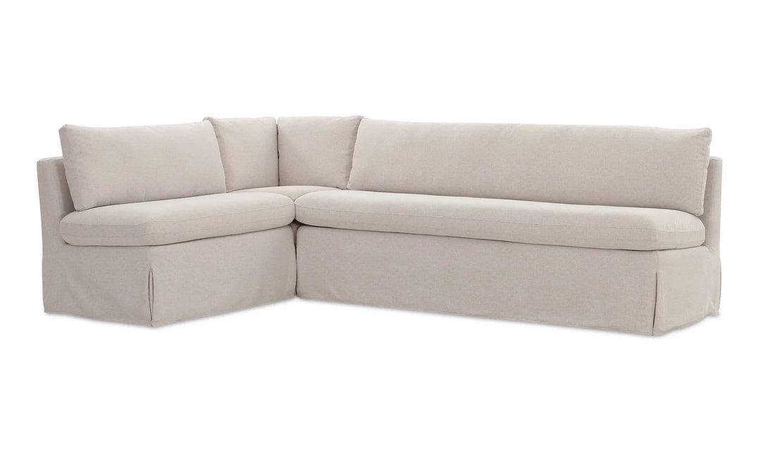 Fable Slipcover Dining Banquette L-Shape Beige  100.5In - AmericanHomeFurniture