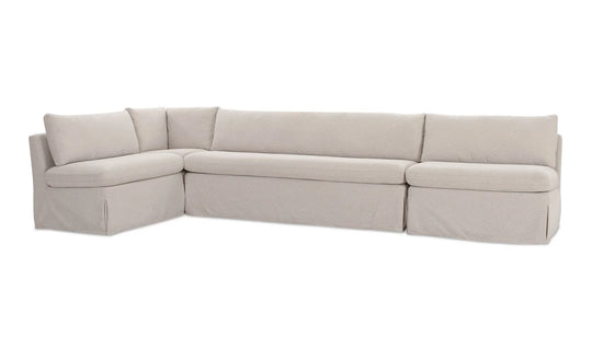 Moe's Home Collection - Fable Slipcover Dining Banquette L-Shape Beige 139.5In - OA-1070-34 | American Home Furniture