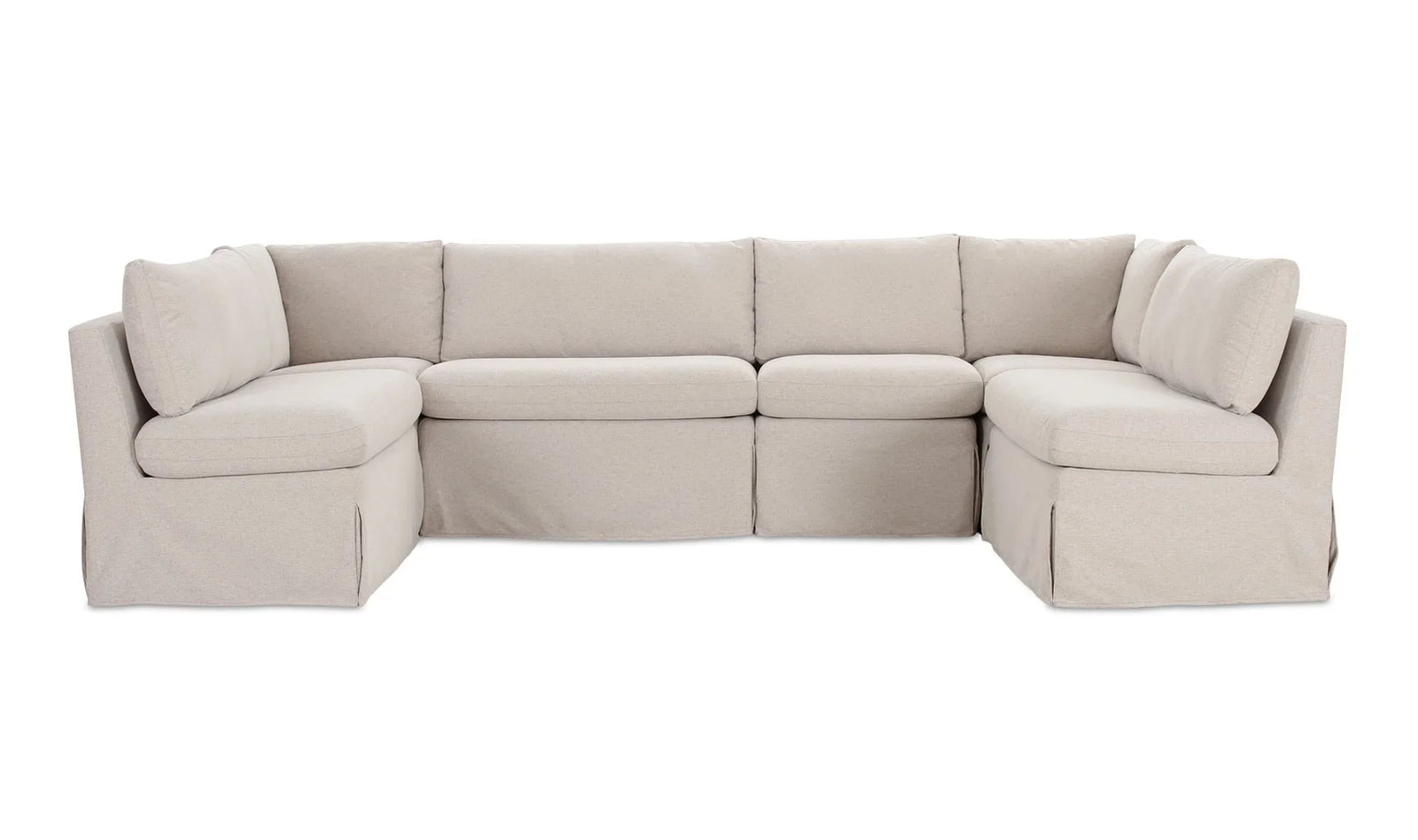 Moe's Home Collection - Fable Slipcover Dining Banquette U-Shape Beige 121In - OA-1071-34 | American Home Furniture