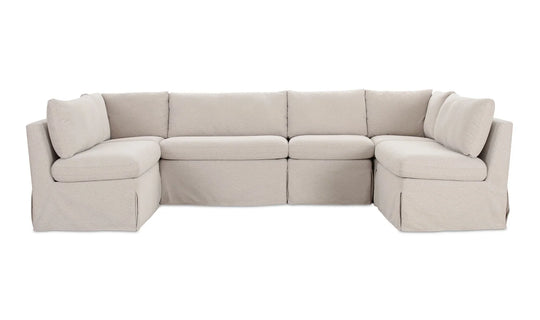 Moe's Home Collection - Fable Slipcover Dining Banquette U-Shape Beige 121In - OA-1071-34 | American Home Furniture