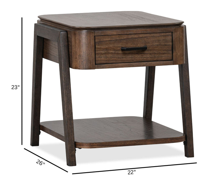 Hallie Milk Chocolate And Dark Chocolate Rectangular End Table - T6355-03