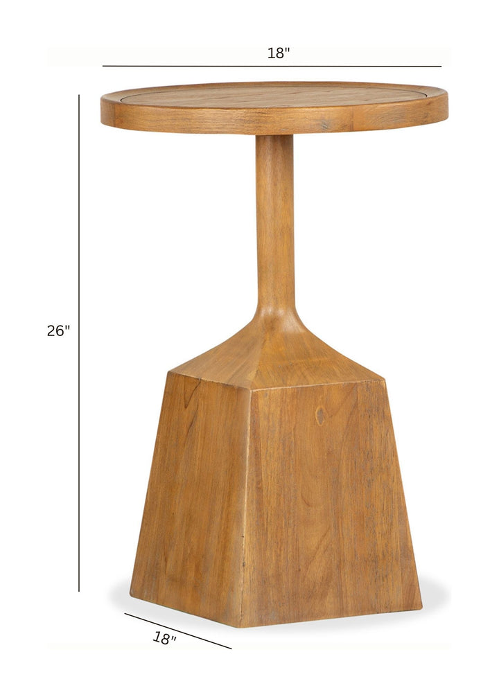 Lindon Belgian Wheat Round Pedestal Accent End Table - T5570-30