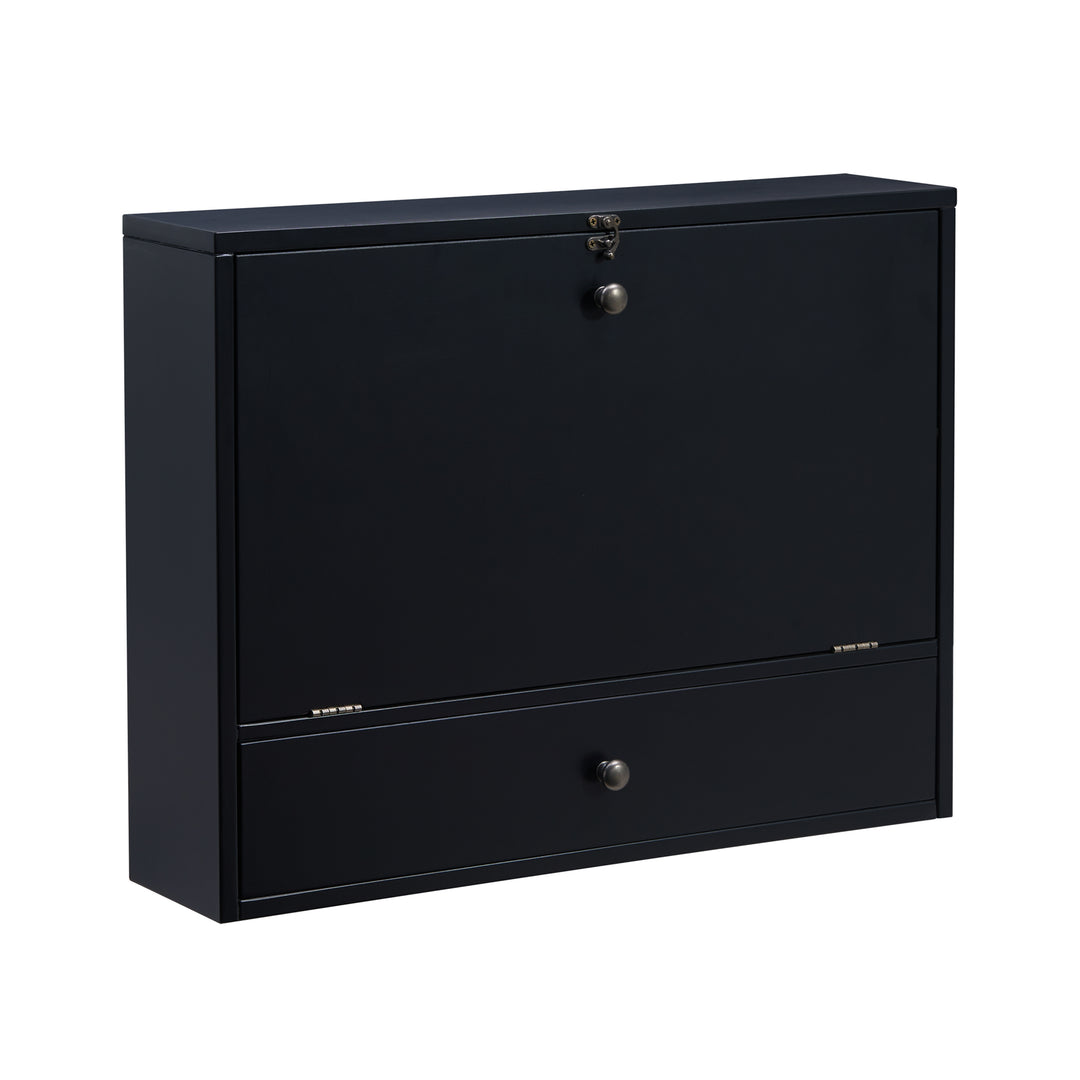 American Home Furniture | SEI Furniture - Wall Mount Laptop Desk - Universal Style - Black