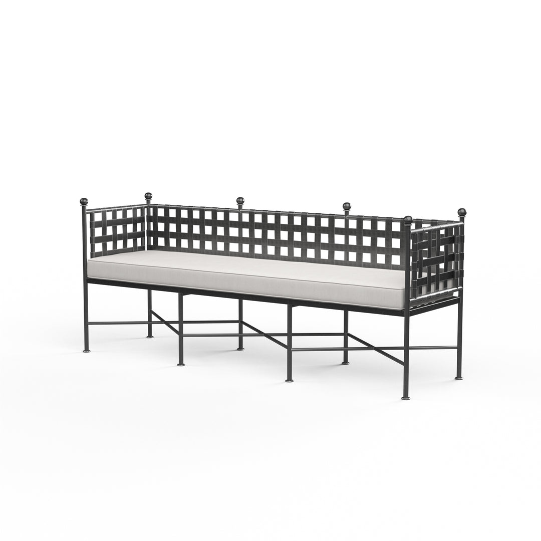 American Home Furniture | Sunset West - Provence Garden Bench in Canvas Flax w/ Self Welt