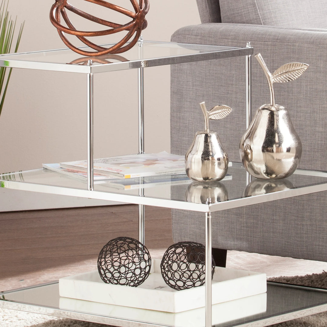 Knox Glam Mirrored Accent Table - Chrome - AmericanHomeFurniture