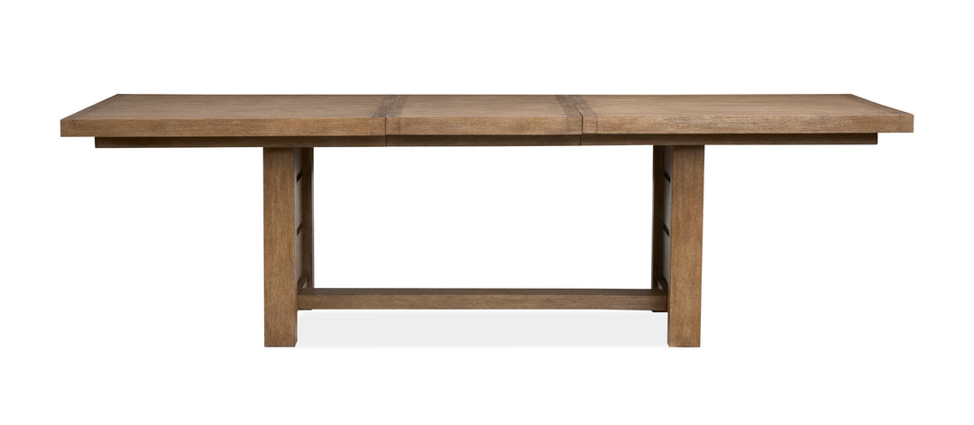 Plum Creek Sierra Brown Extendable Trestle Dining Table - D5768-21