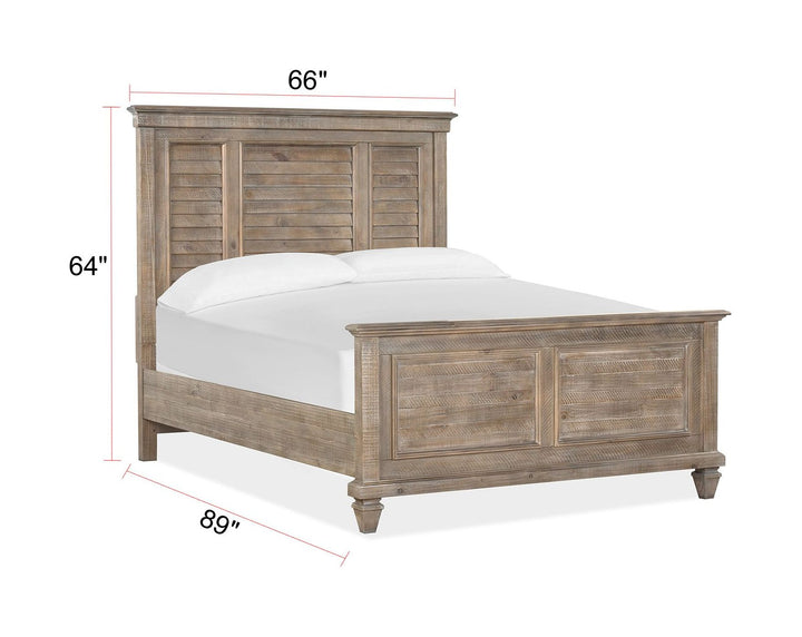 Lancaster Dovetail Grey Queen Shutter Panel Bed - B4352-55