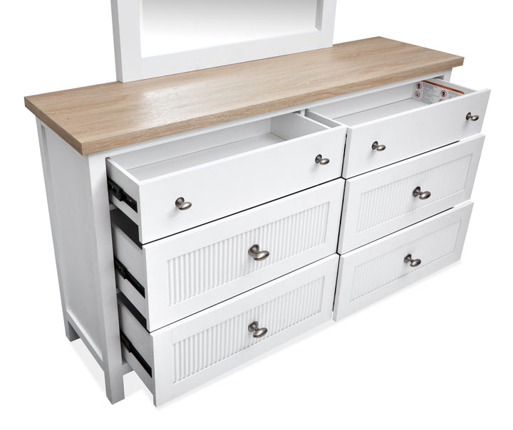 Windmill Harbour White Whisp And Sand Double Drawer Dresser - B6313-22