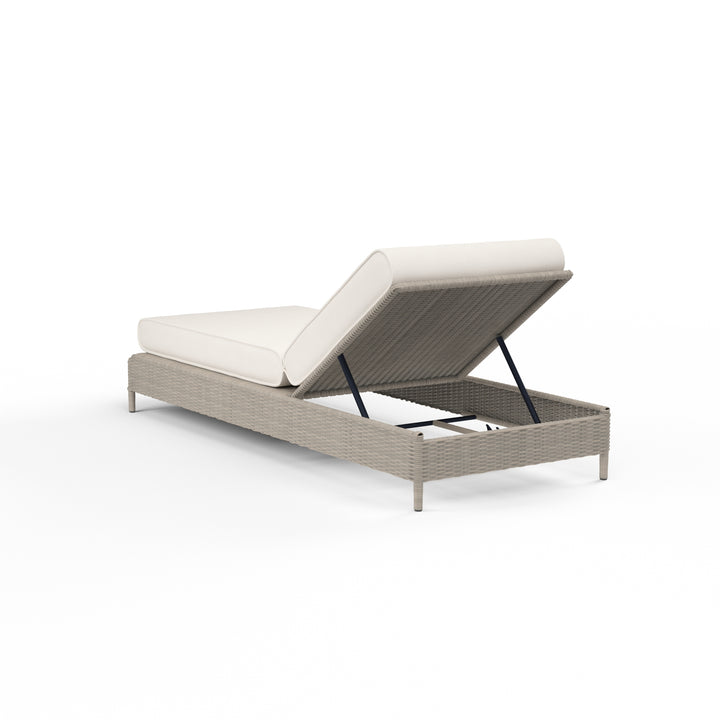 American Home Furniture | Sunset West - Manhattan Adjustable Chaise in Linen Canvas w/ Self Welt