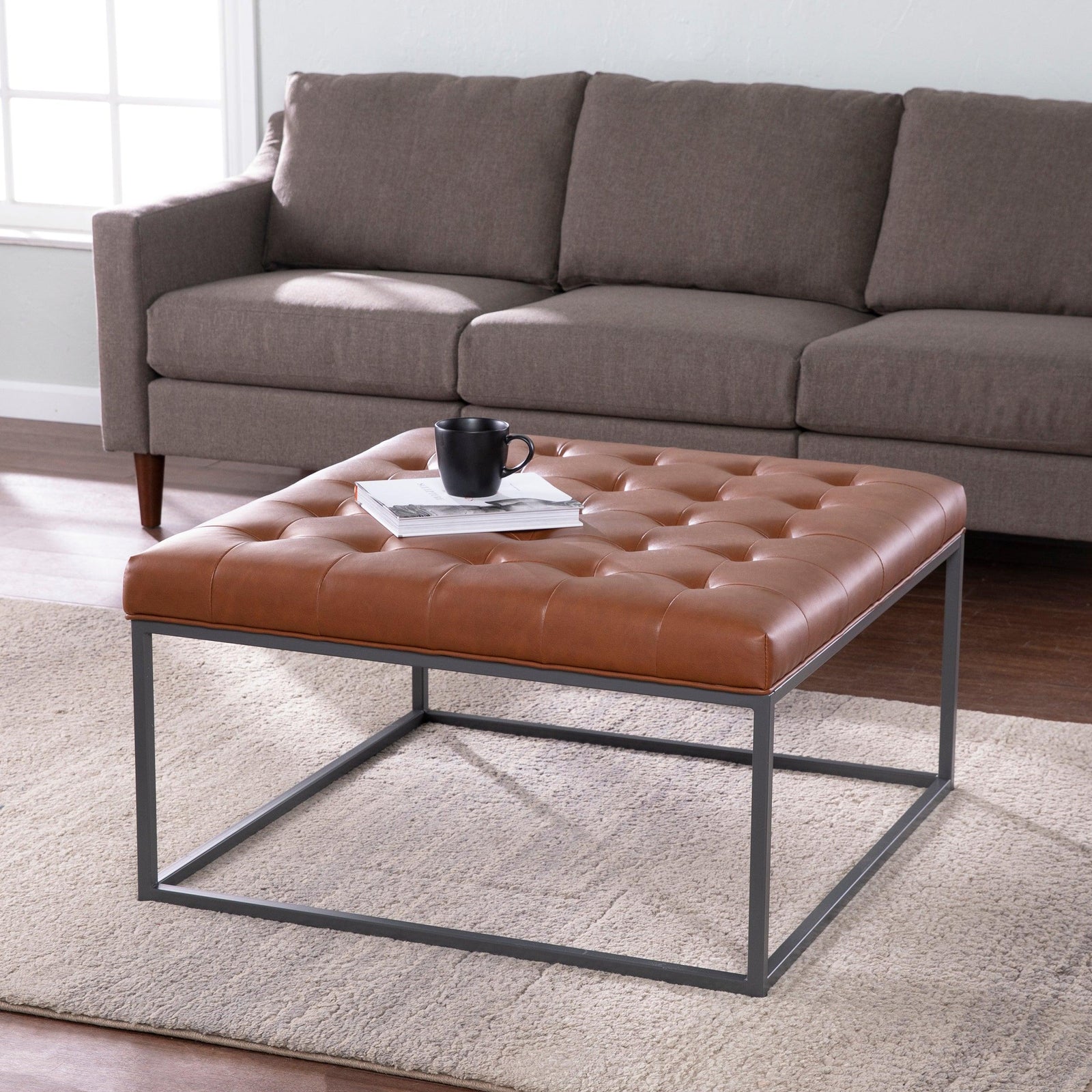 SEI Furniture Ciarin Upholstered Cocktail Ottoman OTTOMANS, POUFS, + STOOLS