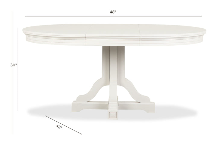 Willowbrook Egg Shell White Extendable 48" Round Dining Table - D5324-25