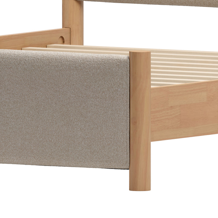 Hadi King Bed Beige & Natural