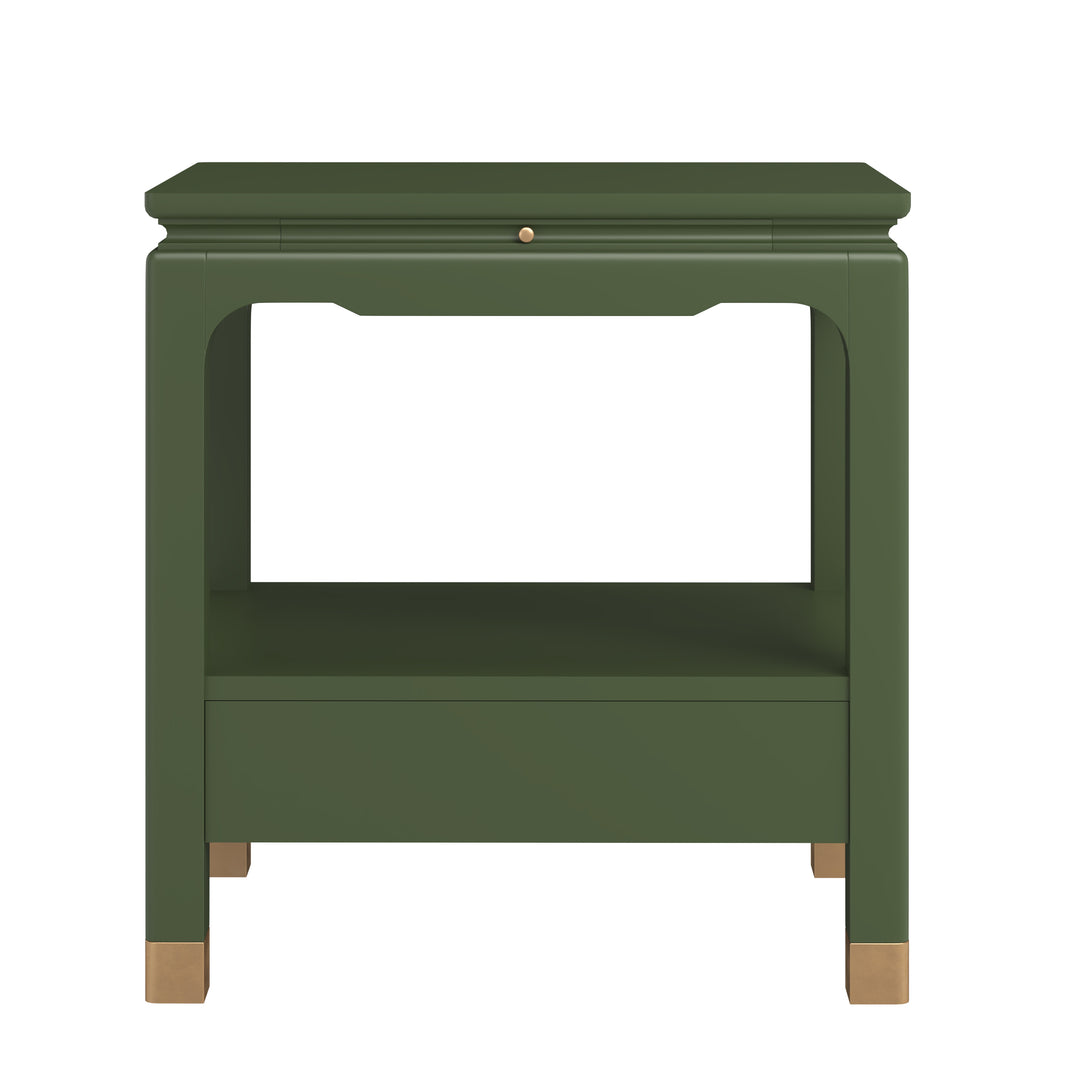 Eave Bedside Table-Darkened Sage