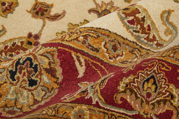 Rectangle/5' x 8'/Ivory/Red