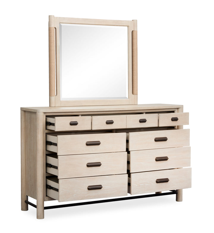 Sunset Cove Sanibel Brown 9 Drawer Dresser With Landscape Mirror - B5783-2040