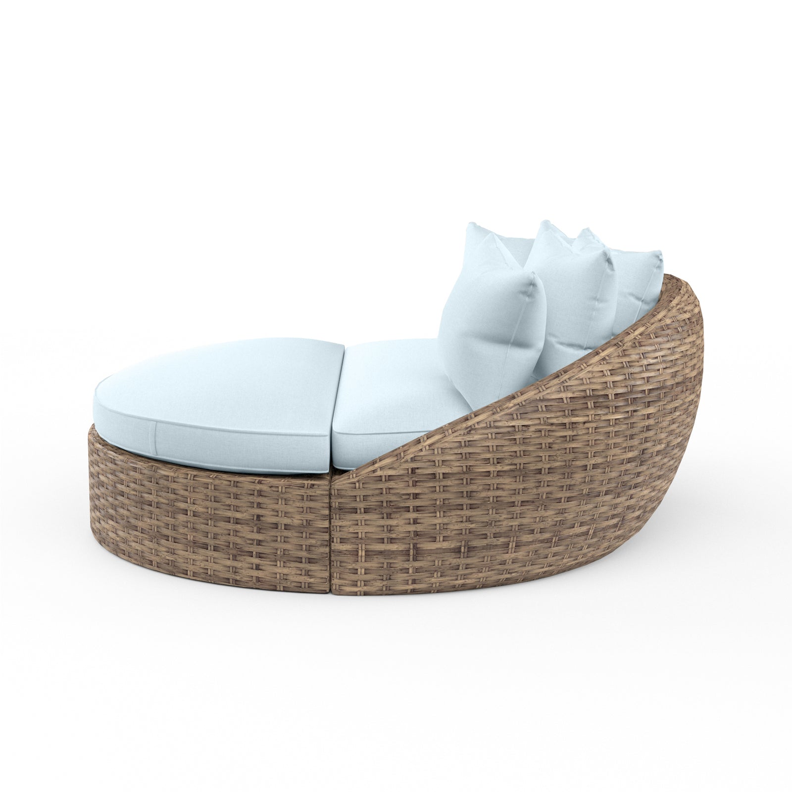 Havana Round Daybed in Canvas Skyline w/ Self Welt
