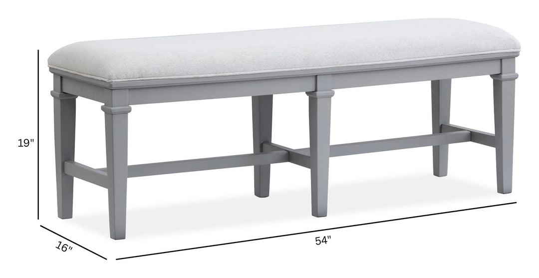 Charleston Harbor Gray Grey Upholstered Bench - D5611-68GY