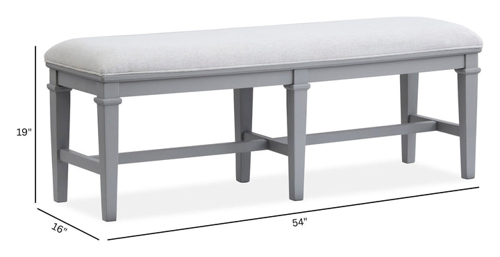 Charleston Harbor Gray Grey Upholstered Bench - D5611-68GY