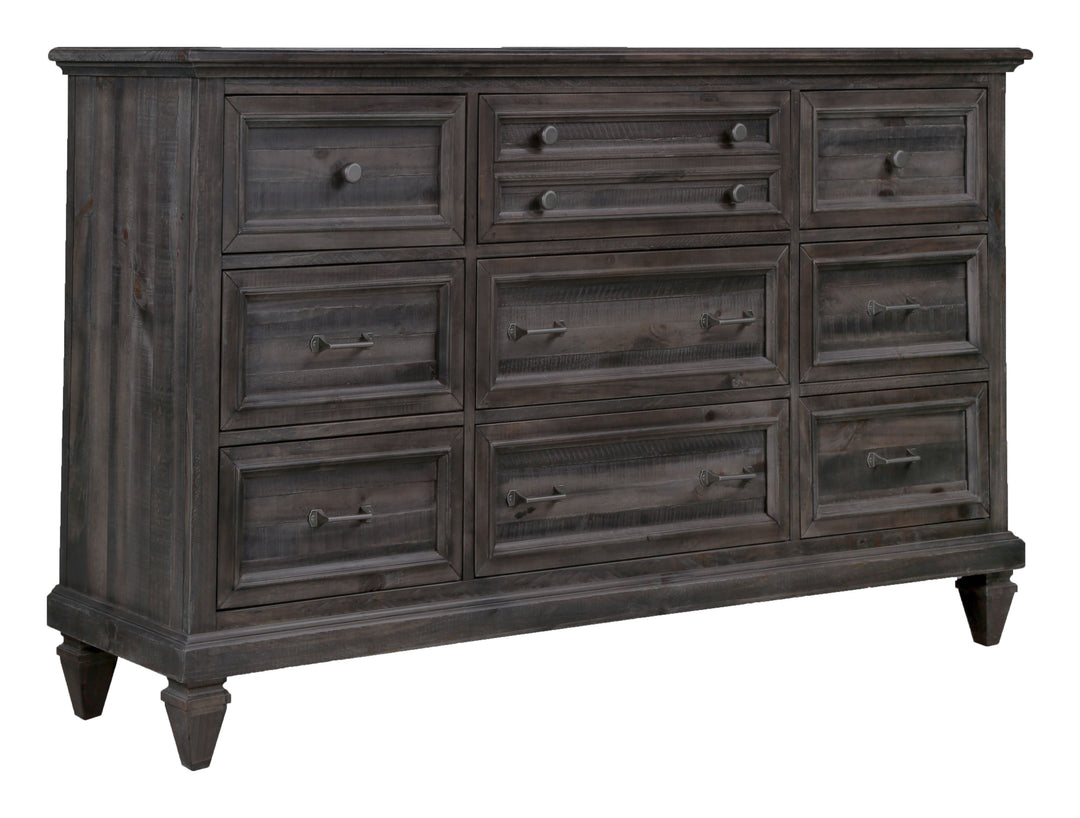 Calistoga Weathered Charcoal Drawer Dresser With Landscape Mirror - B2590-2040