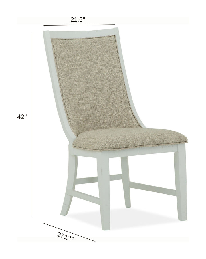 Heron Cove Chalk White And Dovetail Grey Upholstered Host Chair - Set of 2 - D4400-66