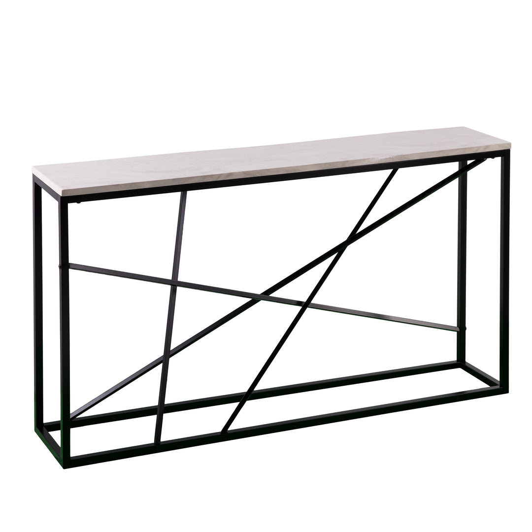 American Home Furniture | SEI Furniture - Arendal Faux Marble Console Table - Black