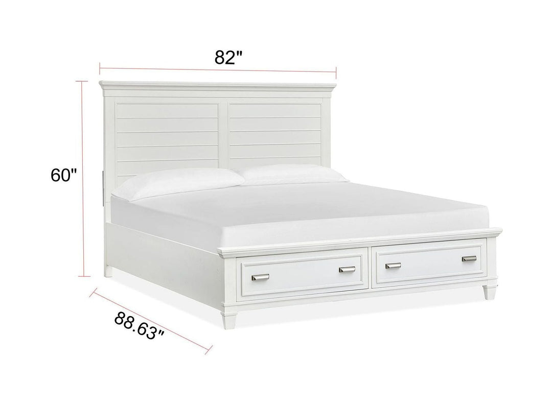 Charleston White Dove White Panel Storage Bed