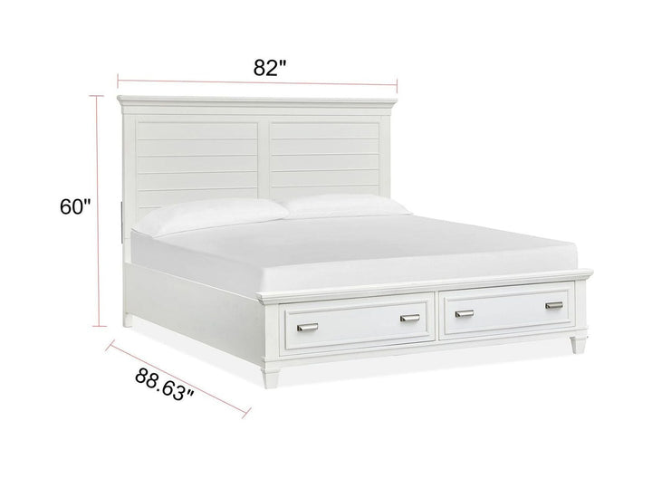 Charleston White Dove White Panel Storage Bed