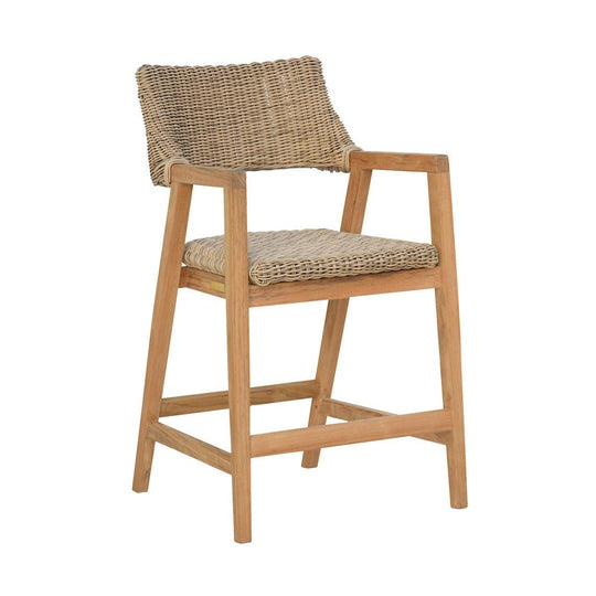 Kingsley Bate Spencer Counter Stool W/Arms - 24" SH; 32" OUTDOOR BAR STOOLS