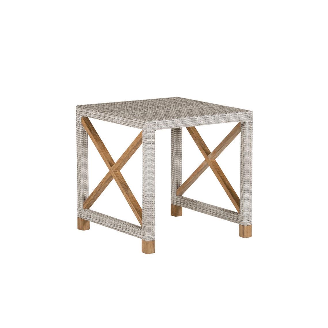 Kingsley Bate Jupiter 20" Square Side Table W/Glass OUTDOOR ACCENT TABLES