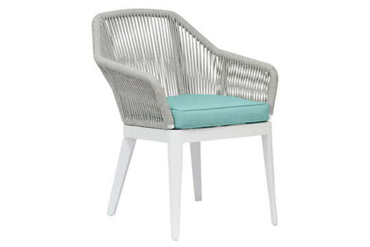 Miami Dining Chair in Dupione Celeste w/ Self Welt