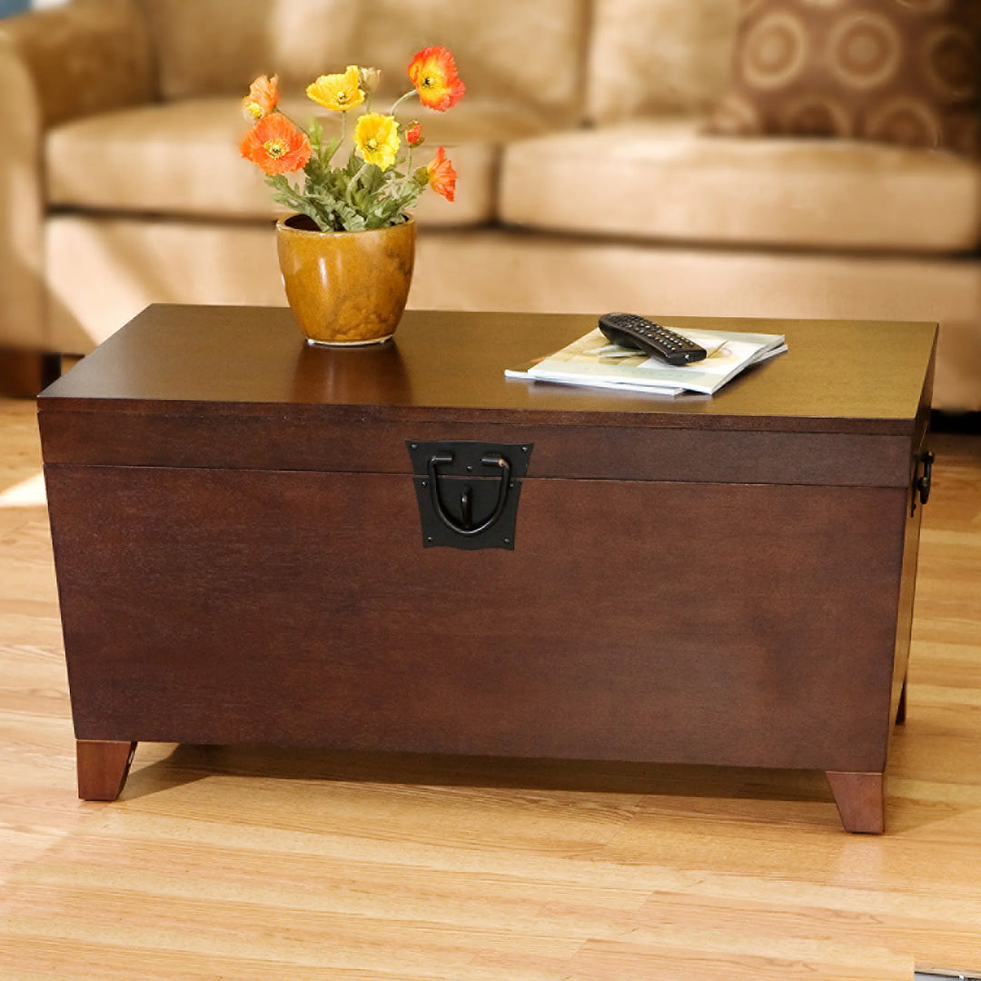 Pyramid Trunk Cocktail Table - Espresso - AmericanHomeFurniture