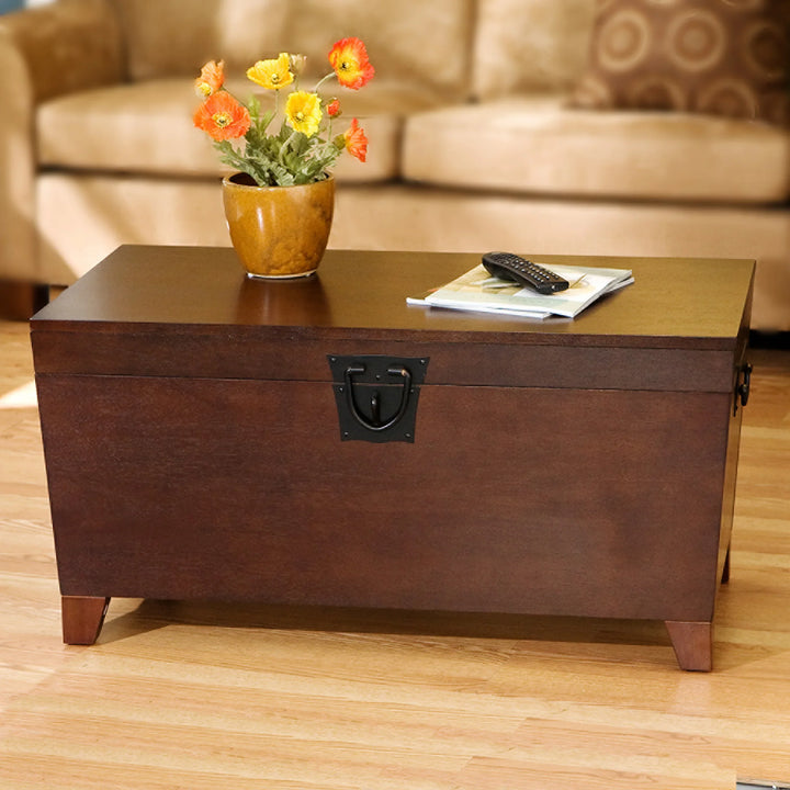 Pyramid Trunk Cocktail Table - Espresso - AmericanHomeFurniture