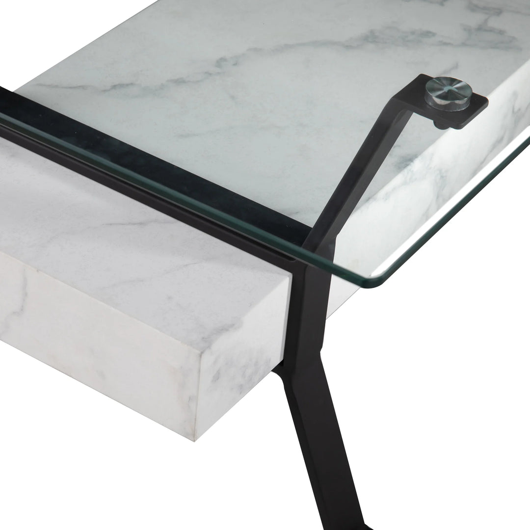 Darvette Glass-Top Coffee Table - AmericanHomeFurniture