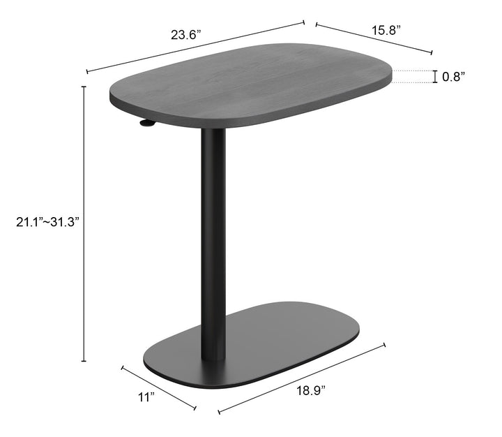 Buddy Adjustable Rotating Side Table Gray - 111128